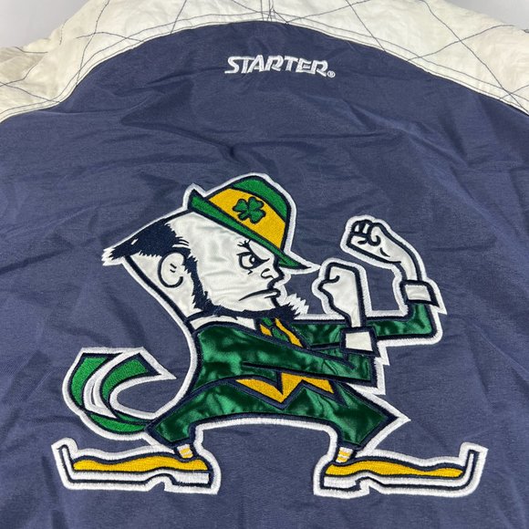 VTG 90s Starter Notre Dame Fightin Irish Jacket Extra Large Full Zip Puffer Coat - Picture 11 of 15